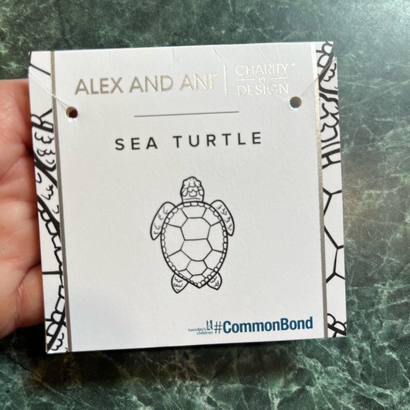 NIB Alex and Ani Charity Sea Turtle Silver Bangle - Picture 3 of 6
